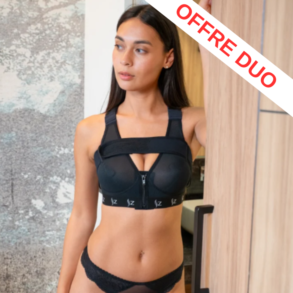 S/024 soutien-gorge de compression noir medicalz avec un un contenseur