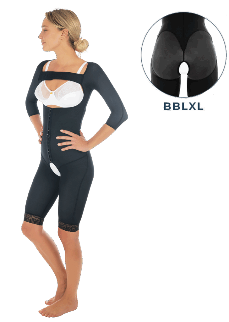EC/016 panty bras long jusqu'au genou de couleur noir avec option BBLXL de Medicalz