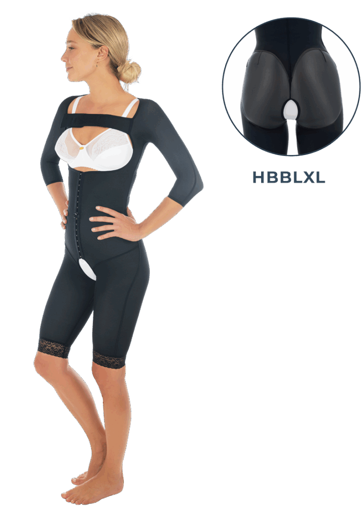 EC/016 panty bras long jusqu'au genou de couleur noir avec option HBBLXL de Medicalz