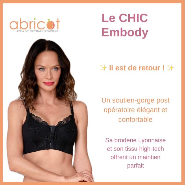 ✨ Le soutien-gorge Chic est de retour✨Découvrez notre soutien-gorge Chic noir Embody, le mélange parfait de confort et d’élégance !Idéal après un intervention mammaire type augmentation, réduction, reconstruction ou lifitng.Sa broderie lyonnaise et son tissu high-tech offrent un maintien parfait après votre opération.
Avec son décolleté féminin, le post-opératoire devient chic et confortable.Commandez maintenant et profitez de la livraison gratuite en 48h ! 💫#chirurgie #brassiere #abricotcompression #vetementcompressif #lingeriespécialisee #lingeriebio #chirurgieesthetique #madeinfrance #chirurgieplastique #liposuccion #lipolift #abdominoplasty #lifting #brassieredecompression #orthesiahdf #medicalz #prothese #pansementautoadhesif #cerecare #cerederm #cicatrice #operationmammaire #prothèsemammaire #chirurgiereconstructif #seins #geldesilicone @embodylingerie_